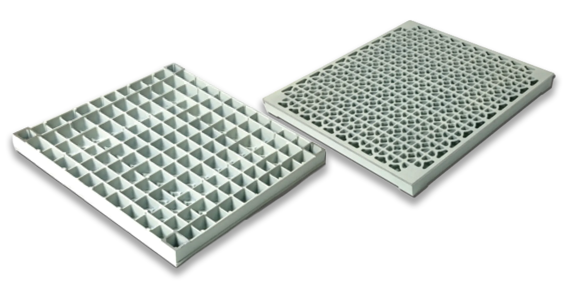 Aluminum Grating Panel แผงตะแกรงแบบไร้ทิศทาง ที่มีสัดส่วนพื้นที่เปิดอยู่ที่ 51~54% เพื่อช่วยให้การไหลเวียนของอากาศราบรื่นและเป็นอิสระ