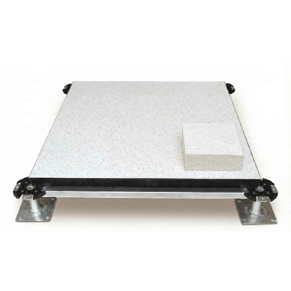 Anti-static calcium sulphate access floor panel with high loading capacity for modern office building.