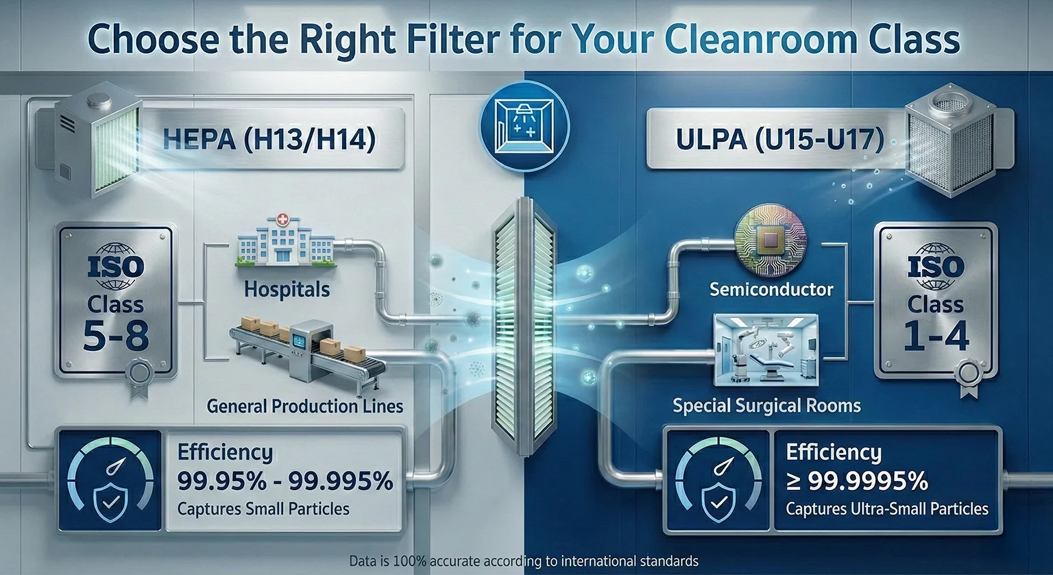 วิธีเลือก HEPA Filter และ ULPA Filter ให้เหมาะกับมาตรฐาน ISO Cleanroom Class