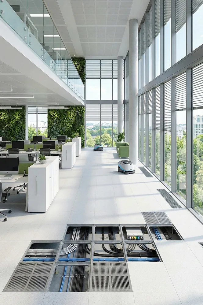 ติดตั้งระบบพื้นยก (Raised Floor) สำหรับสำนักงานอัจฉริยะ ช่วยจัดการระบบสายไฟและสายสัญญาณใต้พื้นให้เป็นระเบียบและปลอดภัย