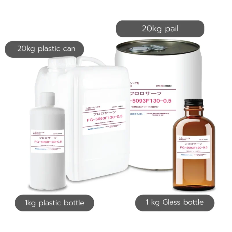 ขนาดบรรจุภัณฑ์น้ำยาถอดแบบ Fluoro Surf ตั้งแต่ 1kg ถึง 20kg