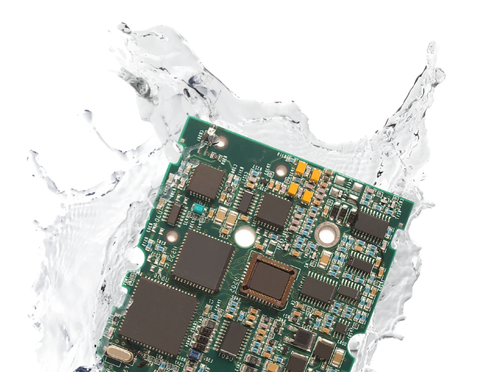 ประสิทธิภาพการกันน้ำของแผงวงจรที่เคลือบด้วยสารฟลูออโรเคมีนาโน