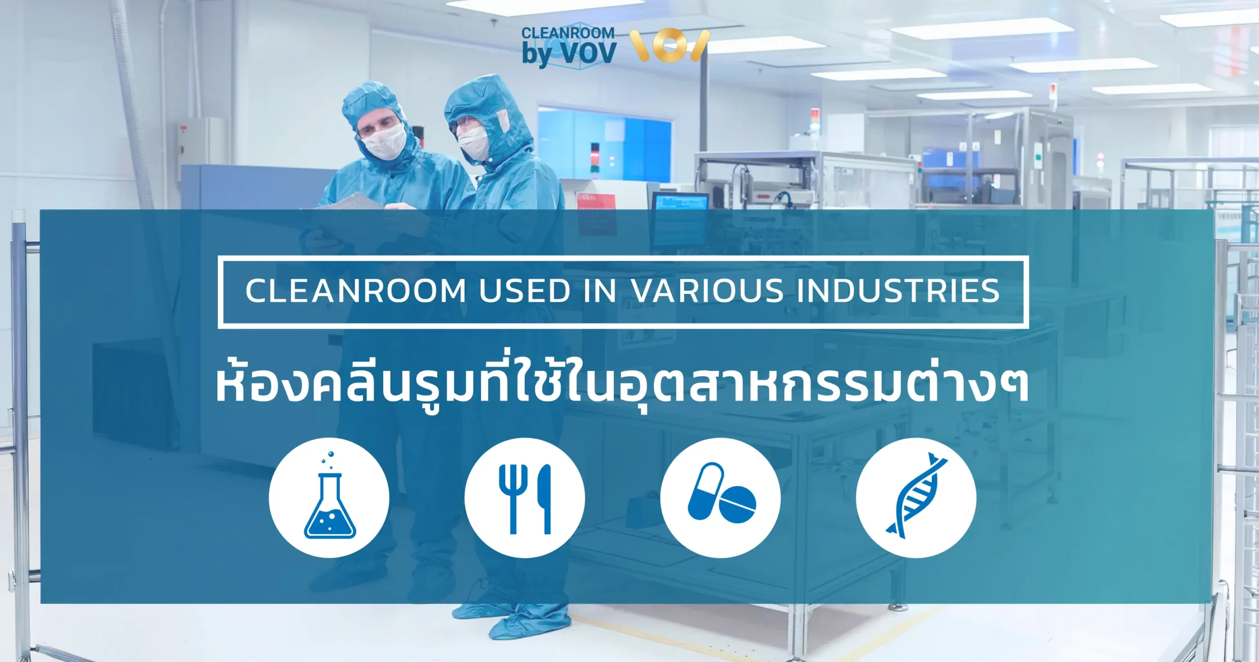 ห้องคลีนรูม ใช้ในอุตสาหกรรมไหนบ้าง? ครอบคลุมทุก Sector ตั้งแต่ Semiconductor, ยา, การแพทย์, อาหาร, Aerospace พร้อม ISO Class